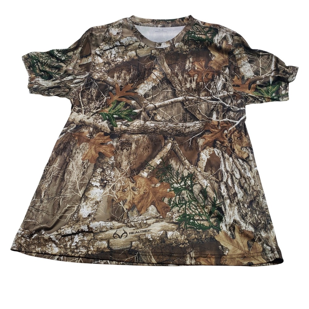 Realtree Mens Edge Camo Performance T-Shirt XL‎ Brown Green